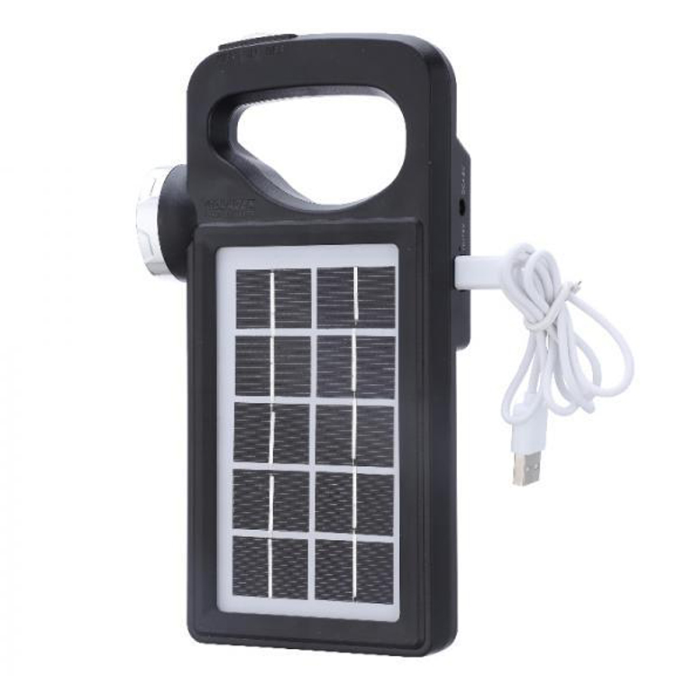 Ηλιακός Φακός - Φωτιστικό - Φορτιστής USB, microUSB 1500mAH - Solar Panel Powerbank 